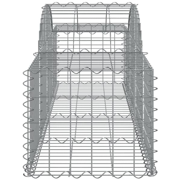 The Living Store buede gabionkurve 2 stk. 200x50x40/60 cm galvaniseret jern -  Plantekrukker