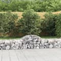 Miniatyrbillede 2 af 7: The Living Store buede gabionkurve 2 stk. 200x50x40/60 cm galvaniseret jern -  Plantekrukker