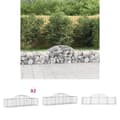 Miniatyrbillede 1 af 7: The Living Store buede gabionkurve 2 stk. 200x50x40/60 cm galvaniseret jern -  Plantekrukker
