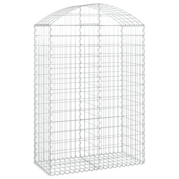 The Living Store buet gabionkurv 100x50x140/160 cm galvaniseret jern -  Plantekrukker