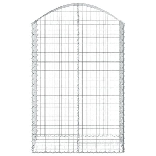 The Living Store buet gabionkurv 100x50x140/160 cm galvaniseret jern -  Plantekrukker