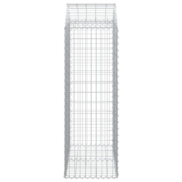 The Living Store buet gabionkurv 100x50x140/160 cm galvaniseret jern -  Plantekrukker