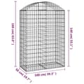 Miniatyrbillede 6 af 6: The Living Store buet gabionkurv 100x50x140/160 cm galvaniseret jern -  Plantekrukker
