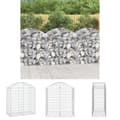 Miniatyrbillede 1 af 6: The Living Store buet gabionkurv 100x50x100/120 cm galvaniseret jern -  Plantekrukker