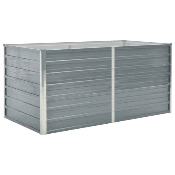 The Living Store hævet havekasse 160 x 80 x 77 gråt galvaniseret stål - Plantekrukker