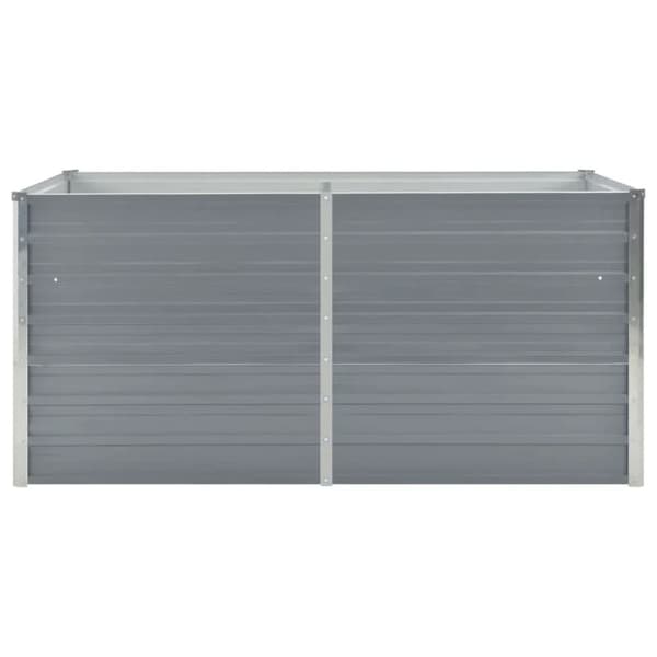 The Living Store hævet havekasse 160 x 80 x 77 gråt galvaniseret stål - Plantekrukker