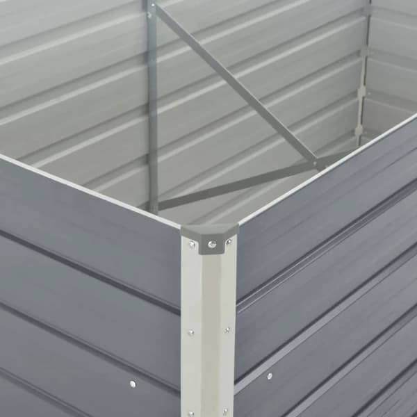 The Living Store hævet havekasse 160 x 80 x 77 gråt galvaniseret stål - Plantekrukker
