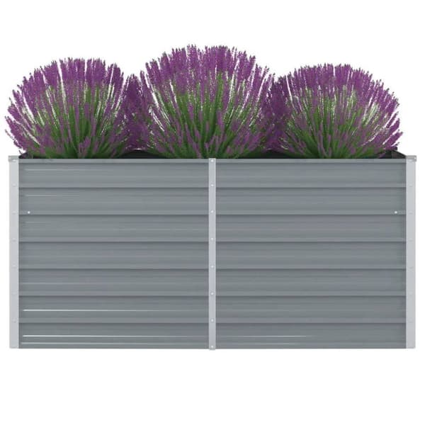 The Living Store hævet havekasse 160 x 80 x 77 gråt galvaniseret stål - Plantekrukker
