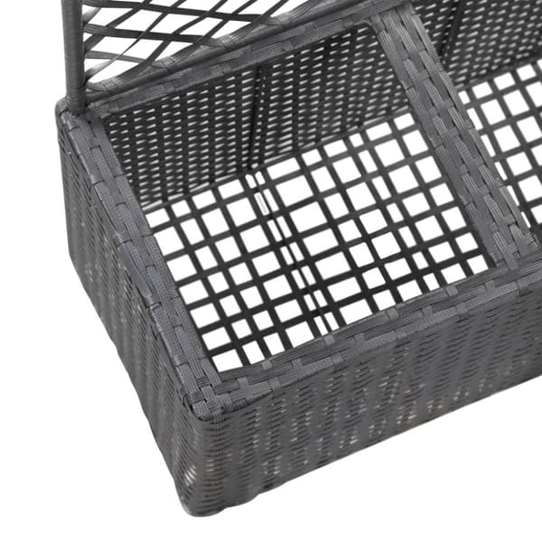 The Living Store espalier med plantekasse 2 krukker 58x30x107 polyrattan sort -  Plantekrukker