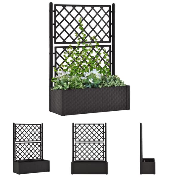 The Living Store højbed med espalier og automatisk vandingssystem antracitgrå - Plantekrukker