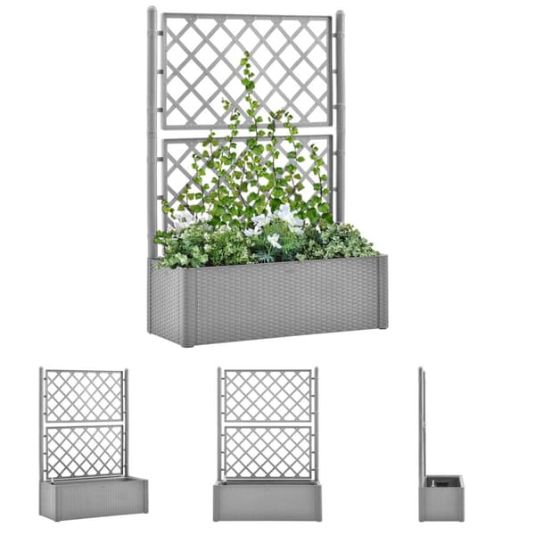 The Living Store højbed med espalier og automatisk vandingssystem grå -  Plantekrukker