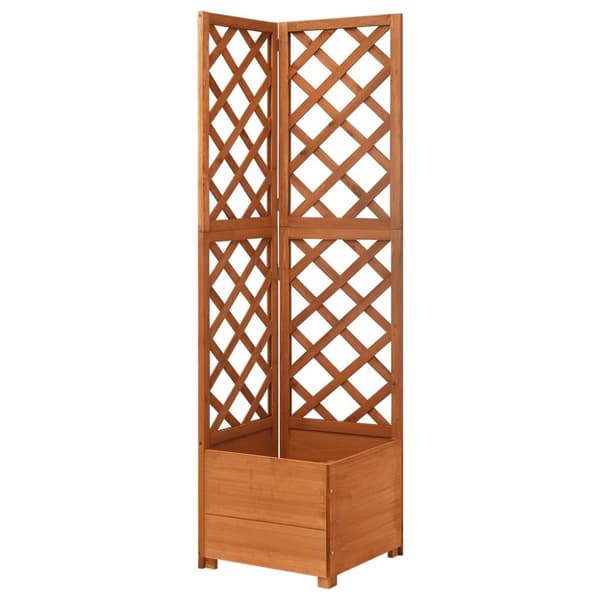 The Living Store Kulmakukkalaatikko säleiköllä 40x40x150 cm täysi kuusi -  Kukkaruukut & istutuslaatikot