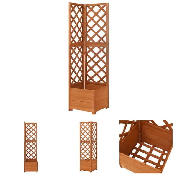 The Living Store espalier med plantekasse til hjørne 40x40x150 cm fyrretræ -  Plantekrukker
