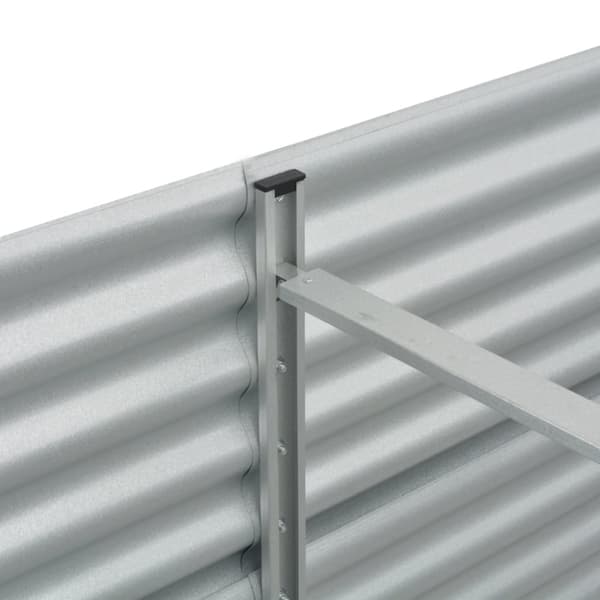 The Living Store forhøjet plantekasse 240x80x81 cm galvaniseret stål sølvfarvet -  Plantekrukker