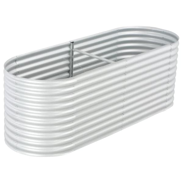 The Living Store forhøjet plantekasse 240x80x81 cm galvaniseret stål sølvfarvet -  Plantekrukker