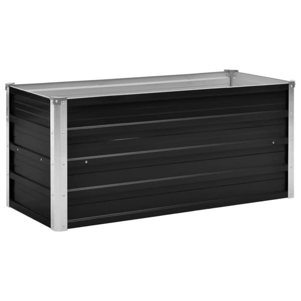The Living Store Odlingslåda upphöjd antracit 100x40x45 cm galvaniserat stål - Krukor & odlingslådor