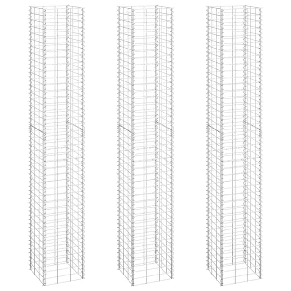 The Living Store gabion-højbede 3 stk. 30x30x200 cm jern -  Plantekrukker