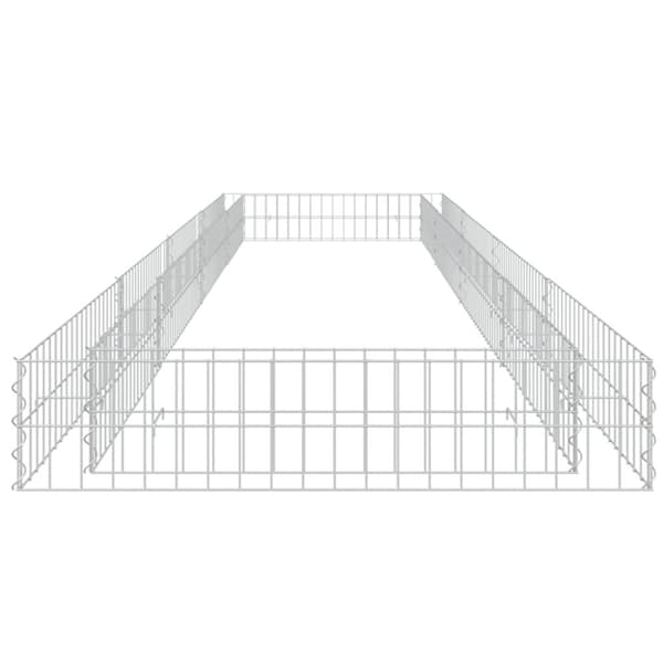The Living Store gabion-højbed 400x100x20 cm galvaniseret stål -  Plantekrukker