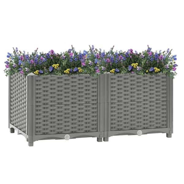 The Living Store højbed 80x40x38 cm polypropylen - Plantekrukker