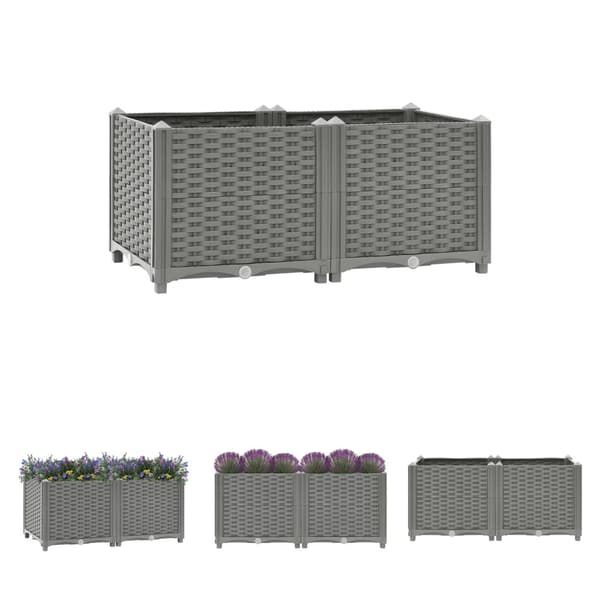 The Living Store højbed 80x40x38 cm polypropylen - Plantekrukker