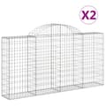 Miniatyrbillede 3 af 7: The Living Store buede gabionkurve 2 stk. 200x30x100/120 cm galvaniseret jern -  Plantekrukker