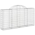 Miniatyrbillede 4 af 7: The Living Store buede gabionkurve 2 stk. 200x30x100/120 cm galvaniseret jern -  Plantekrukker