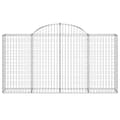 Miniatyrbillede 5 af 7: The Living Store buede gabionkurve 2 stk. 200x30x100/120 cm galvaniseret jern -  Plantekrukker
