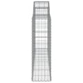 Miniatyrbillede 6 af 7: The Living Store buede gabionkurve 2 stk. 200x30x100/120 cm galvaniseret jern -  Plantekrukker