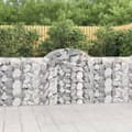 Miniatyrbillede 2 af 7: The Living Store buede gabionkurve 2 stk. 200x30x100/120 cm galvaniseret jern -  Plantekrukker