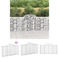 Miniatyrbillede 1 af 7: The Living Store buede gabionkurve 2 stk. 200x30x100/120 cm galvaniseret jern -  Plantekrukker