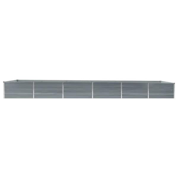The Living Store forhøjet plantekasse 480x80x45 cm galvaniseret stål grå - Plantekrukker