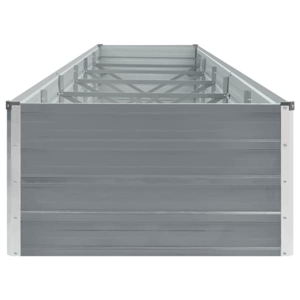 The Living Store forhøjet plantekasse 480x80x45 cm galvaniseret stål grå - Plantekrukker