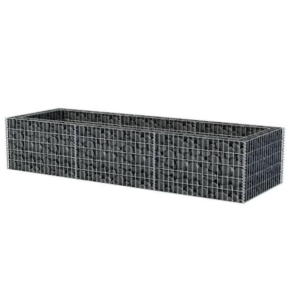 The Living Store Planteringsgabion upphöjd stål 270x90x50 cm - Krukor & odlingslådor