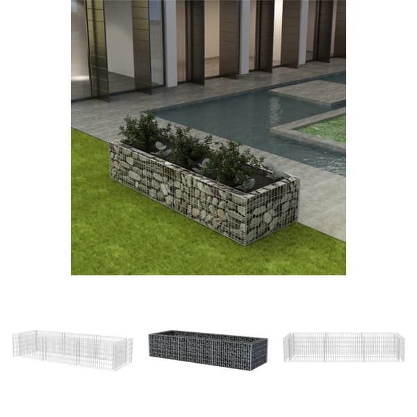 The Living Store Planteringsgabion upphöjd stål 270x90x50 cm -  Krukor & odlingslådor