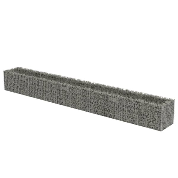 The Living Store gabion-højbed 450x50x50 cm galvaniseret stål -  Plantekrukker