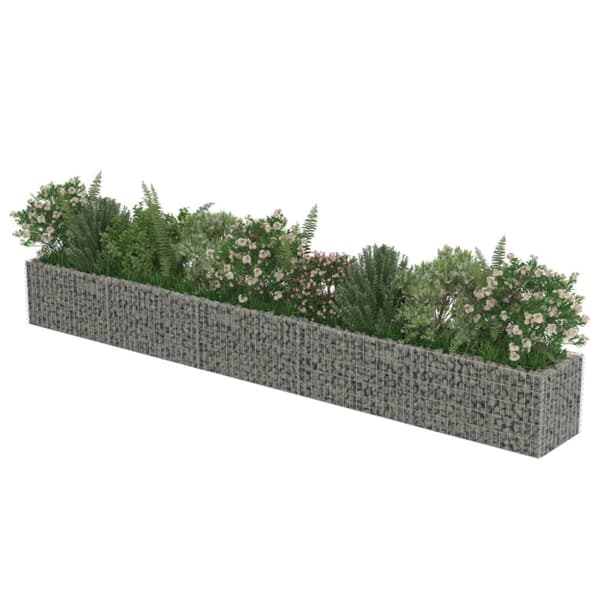 The Living Store gabion-højbed 450x50x50 cm galvaniseret stål -  Plantekrukker