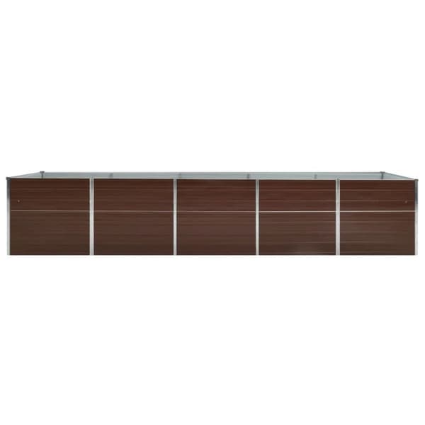 The Living Store Odlingslåda upphöjd galvaniserat stål 400x80x45 cm brun -  Krukor & odlingslådor
