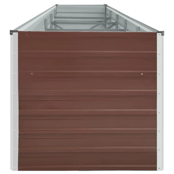 The Living Store Odlingslåda upphöjd galvaniserat stål 400x80x45 cm brun -  Krukor & odlingslådor