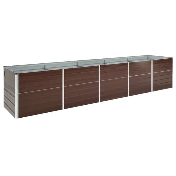 The Living Store Odlingslåda upphöjd galvaniserat stål 400x80x45 cm brun -  Krukor & odlingslådor