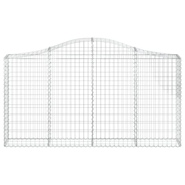 The Living Store buet gabionkurv 200x30x100/120 cm galvaniseret jern -  Plantekrukker