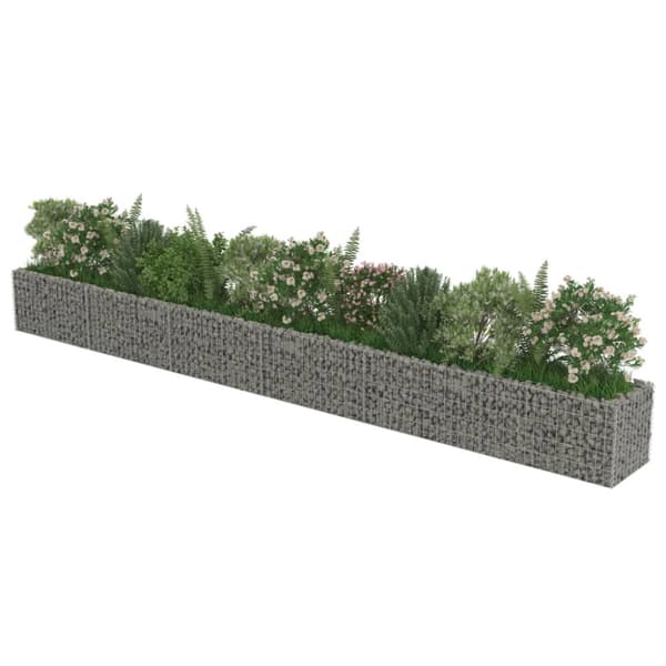 The Living Store gabion-højbed 540x50x50 cm galvaniseret stål - Plantekrukker