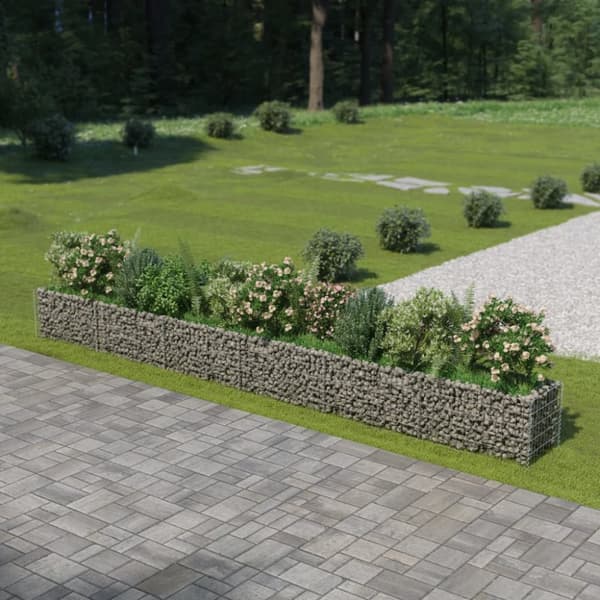 The Living Store gabion-højbed 540x50x50 cm galvaniseret stål - Plantekrukker