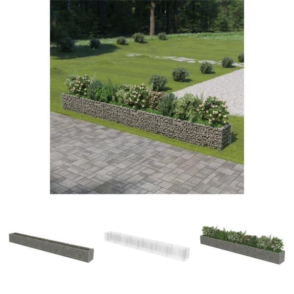The Living Store gabion-højbed 540x50x50 cm galvaniseret stål -  Plantekrukker
