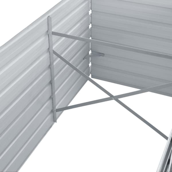 The Living Store forhøjet plantekasse 320x80x45 cm galvaniseret stål grå -  Plantekrukker