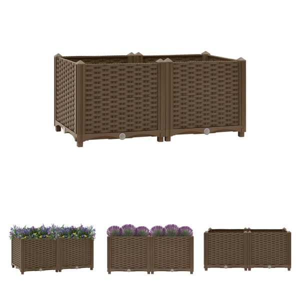 The Living Store højbed 80x40x38 cm polypropylen -  Plantekrukker