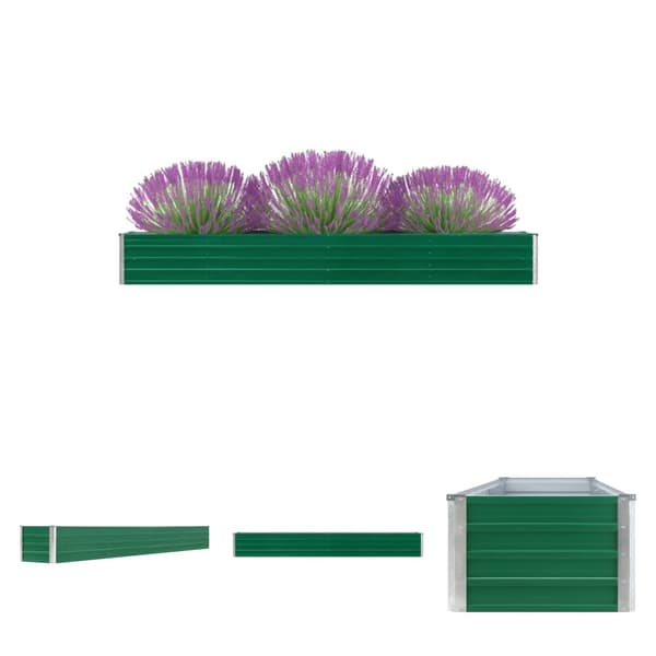 The Living Store forhøjet plantekasse 320x40x45 cm galvaniseret stål grøn - Plantekrukker
