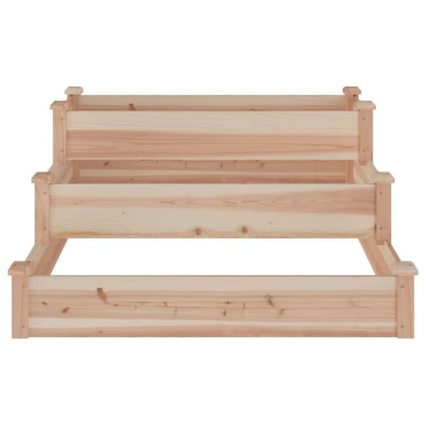 The Living Store Odlingslåda upphöjd 120x120x56 cm massivt granträ - Krukor & odlingslådor