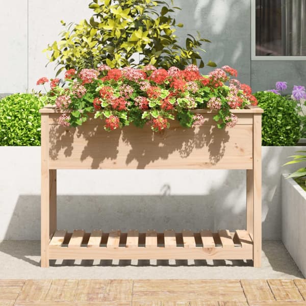 The Living Store Odlingslåda med hylla 111,5x54x81 cm massiv furu - Krukor & odlingslådor