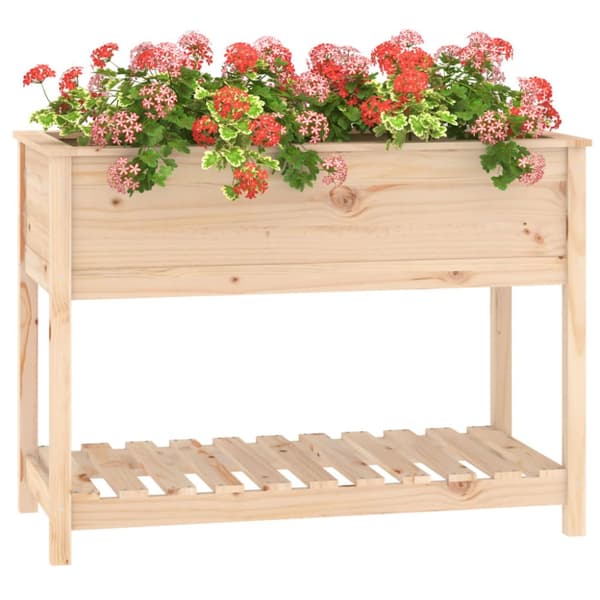 The Living Store Odlingslåda med hylla 111,5x54x81 cm massiv furu - Krukor & odlingslådor