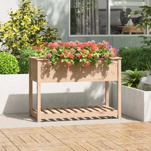 The Living Store Odlingslåda med hylla 111,5x54x81 cm massiv furu - Krukor & odlingslådor